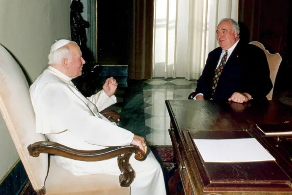 Una delle udienze concesse da Giovanni Paolo II al Cancelliere tedesco Helmut Kohl / dal blog della Zdf