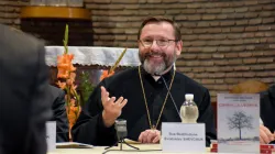 L'arcivescovo maggiore Sviatoslav Shevchuk durante la presentazione del libro "Dimmi la verità", Chiesa di San Lorenzo in Piscibus, 25 ottobre 2018 / UGCC