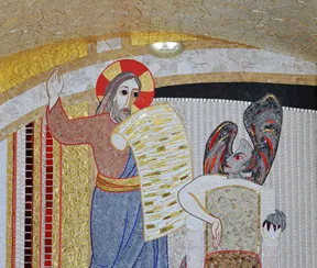 Satana tenta Cristo nel deserto  Cripta della chiesa inferiore di San Pio da Pietrelcina  San Giovanni Rotondo (FG) - Italia |  | Centro Aletti 