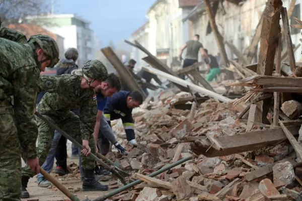 Soccorsi all'opera nella diocesi di Sisak, in Croazia, dopo il terremoto del 29 dicembre 2020 / Diocesi di Sisak
