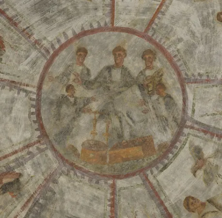 Uno degli affreschi della catacomba di Domitilla |  | PCAS