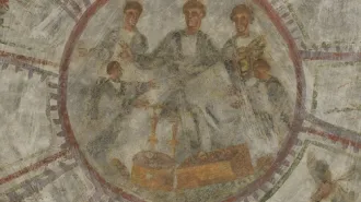 Alle catacombe di Domitilla risplendono gli affreschi III secolo 