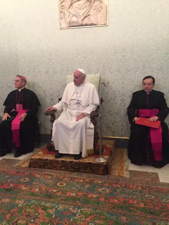 Papa Francesco e i fedeli del Caucaso | Papa Francesco durante l'udienza con i fedeli del Caucaso | NA