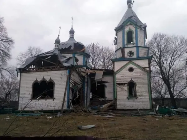 La chiesa della Natività della Beata Vergine, nella regione di Zhytomyr, costruita nel 1862 e distrutta dai russi | FB Olga Rutkovskaya