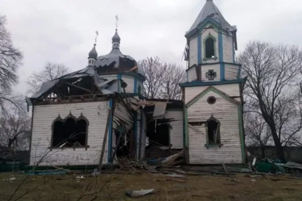 La chiesa della Natività della Beata Vergine, nella regione di Zhytomyr, costruita nel 1862 e distrutta dai russi / FB Olga Rutkovskaya