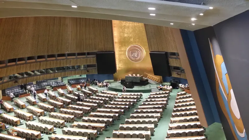 Sala dell'Assemblea generale delle Nazioni Unite | Sala dell'Assemblea generale delle Nazioni Unite, 18 settembre 2015 | Andrea Gagliarducci / ACI Group