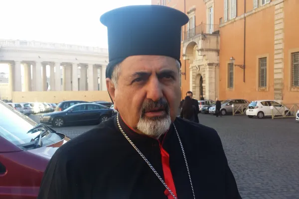 Il Patriarca Younan all'ingresso del Sinodo dei vescovi, 12 ottobre 2015 / Andrea Gagliarducci / ACI Stampa