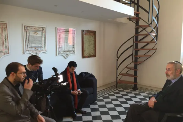Un momento dell'intervista di ACI Stampa con il Rabbino capo Di Segni / Angela Ambrogetti / ACI Stampa