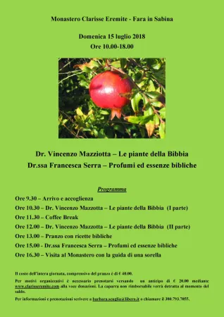 Le piante della Bibbia, locandina |  | Clarisse eremite di Fara in Sabina