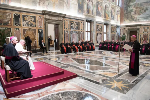 Papa Francesco riceve in udienza la plenaria della Congregazione per la Dottrina della Fede, Sala Clementina, Palazzo Apostolico Vaticano, 26 gennaio 2018 / Vatican Media / ACI Group