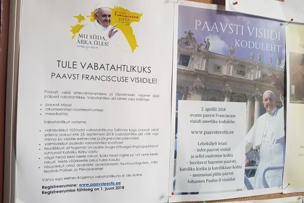 Il manifesto della visita di Papa Francesco in Estonia / Andrea Gagliarducci / ACI Stampa