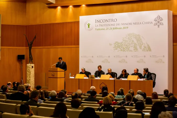 L'ultimo briefing dell'incontro sulla Protezione dei Minori della Chiesa, Augustinianum, Roma, 24 febbraio 2019 | Daniel Ibanez / ACI Group