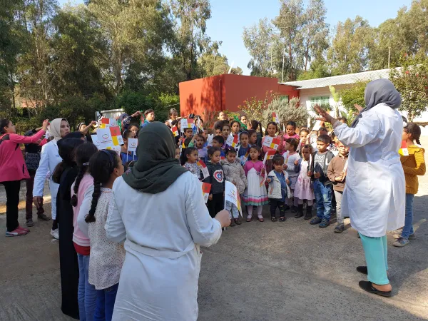 Papa Francesco in Marocco | I bambini di Temara si preparano per l'arrivo di Papa Francesco | AG / ACI Group
