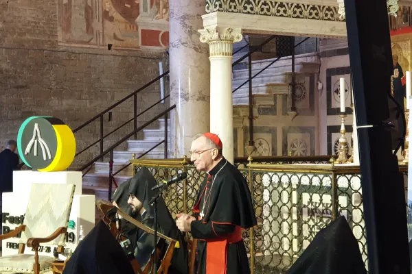 Il Cardinale Pietro Parolin durante il suo intervento al Festival delle Religioni, San Miniato, Firenze, 27 aprile 2019 / AG / ACI Group