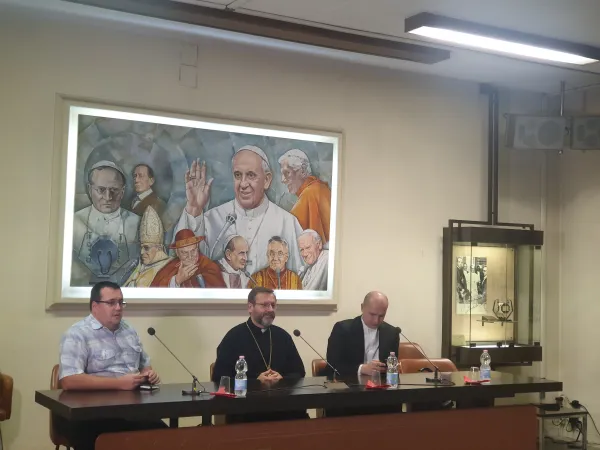 L'arcivescovo maggiore Shevchuk, conferenza stampa in Sala Marconi, Radio Vaticana, al termine del Sinodo Greco Cattolico Ucraino, 11 settembre 2019 | AG / Aci Group