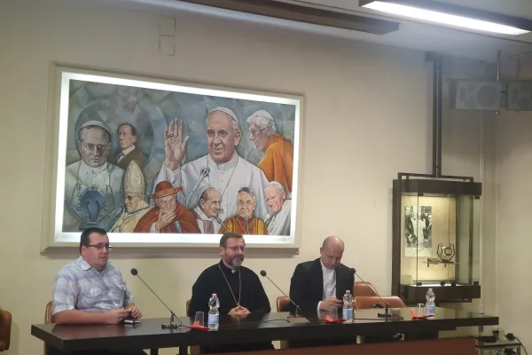 L'arcivescovo maggiore Shevchuk, conferenza stampa in Sala Marconi, Radio Vaticana, al termine del Sinodo Greco Cattolico Ucraino, 11 settembre 2019 / AG / Aci Group