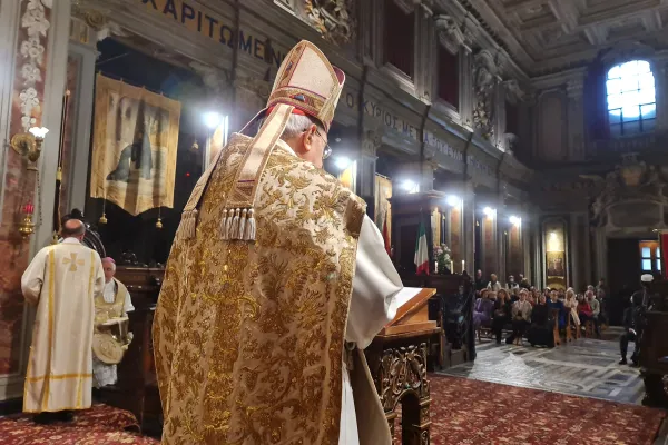 Il Cardinale Leonardo Sandri durante la Divina Liturgia all'Abbazia esarchiale di Grottaferrata, 26 settembre 2022 / Dicastero delle Chiese Orientali