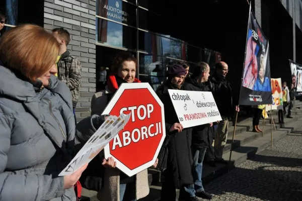 Una delle manifestazioni contro l'aborto in Polonia per la proposta di legge "Stop all'aborto", che il 10 gennaio ha passato il primo esame della Camera bassa / wprost.pl