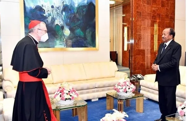 Cardinale Parolin in Camerun | Il Cardinale Parolin con il presidente camerunense Biya | alwihadinfo