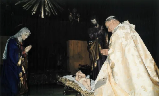 Giovanni Paolo davanti ad un presepe romano  |  | jp2doc.pl