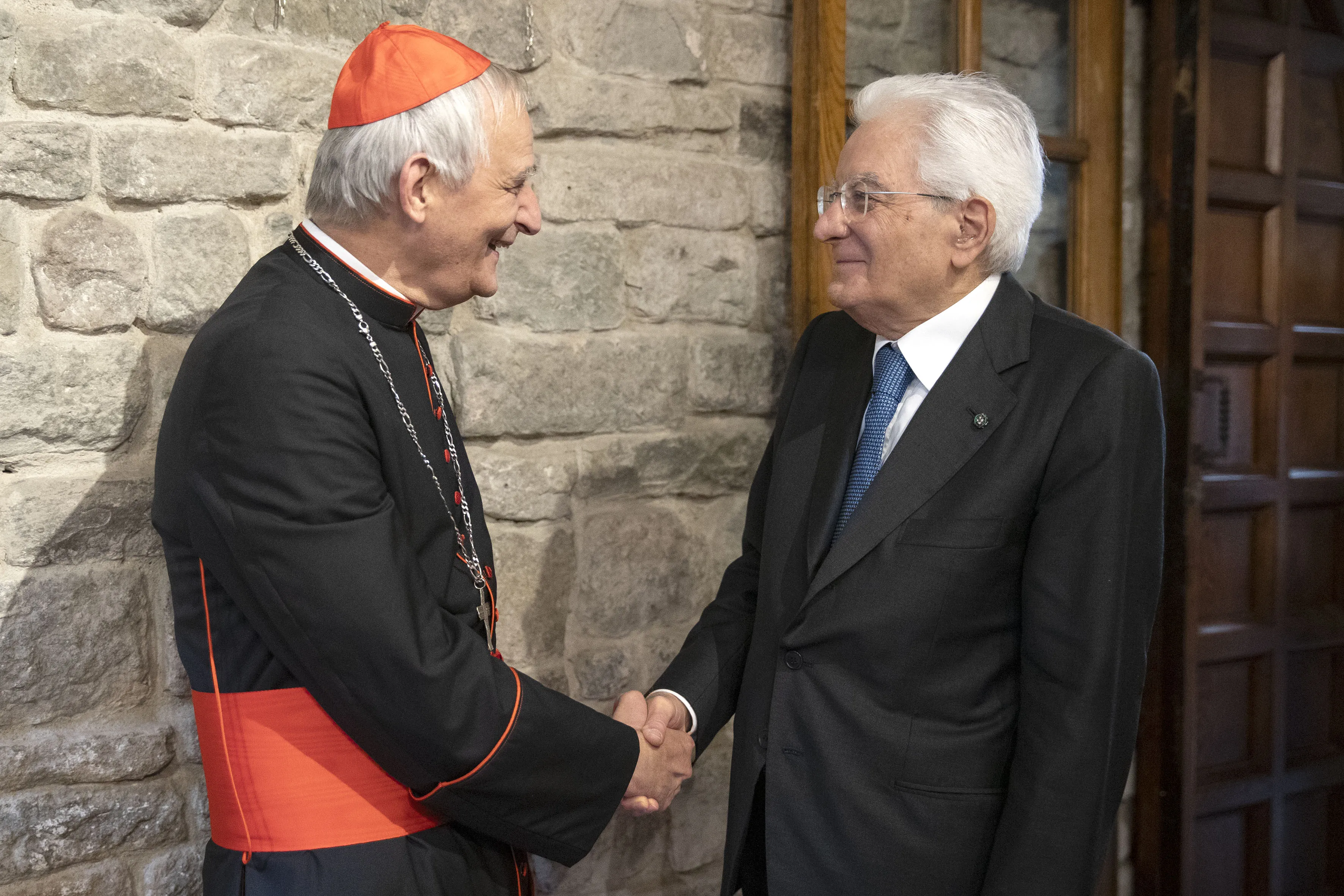 Il Cardinale Zuppi e Sergio Mattarella