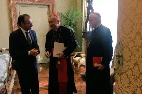 Il ministro degli Esteri messicano Luis Videgaray incontra il Cardinale Pietro Parolin e l'arcivescovo Paul Richard Gallagher, Segreteria di Stato vaticana, 16 ottobre 2017 | da Twitter @LVidegaray 