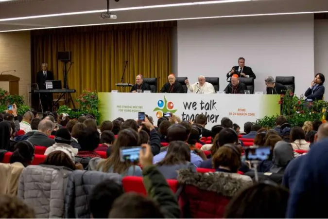 Il Papa al Pre-Sinodo con i giovani, marzo 2018 |  | Daniel Ibanez, ACI Group