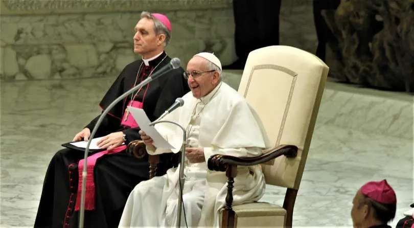 Papa Francesco, Aula Paolo Vi | Papa Francesco durante una udienza in Aula Paolo VI | Lucia Ballester / ACI Group