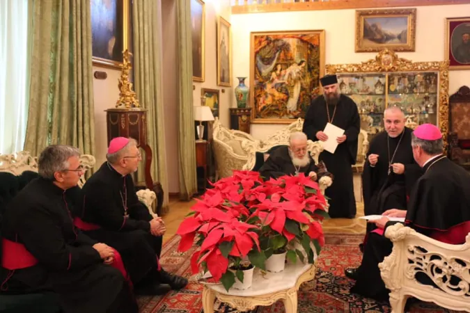 Incontro con il Patriarca Ilia | L'incontro tra l'arcivescovo Bettencourt, il vescovo Pasotto e il Patriarca Ilia lo scorso 17 dicembre  | FB