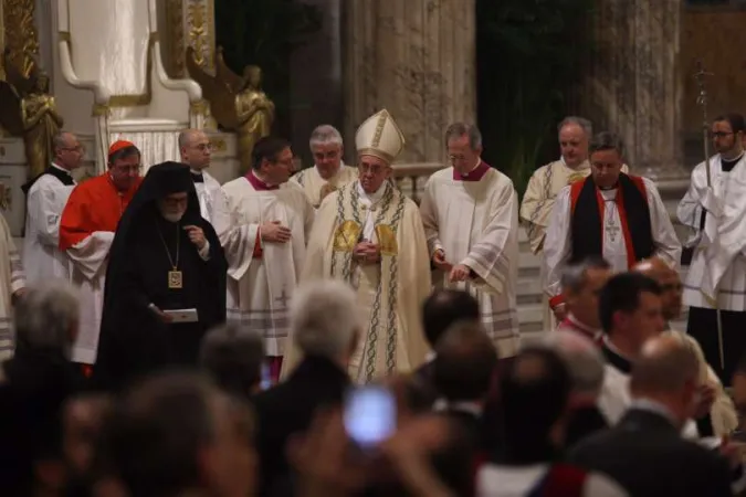 Papa Francesco al termine dei Vespri ecumenici 2020 in San Paolo Fuori le Mura | Vatican Media / ACI Group