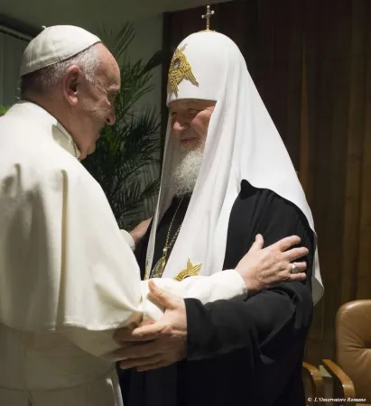 Papa Francesco e Kirill | Incontro tra Papa Francesco e il Patriarca Kirill, L'Avana, 12 febbraio 2016 | Vatican Media / ACI Group