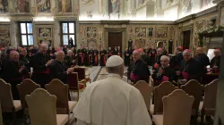 Papa Francesco durante il discorso di auguri alla Curia, Sala Clementina, Palazzo Apostolico Vaticano, 21 dicembre 2017  / L'Osservatore Romano / ACI Group
