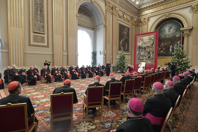 Papa Francesco durante l'incontro di auguri alla Curia, 23 dicembre 2021 | Vatican Media / ACI Group