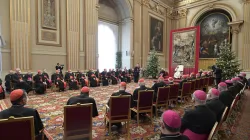 Papa Francesco durante l'incontro di auguri alla Curia, 23 dicembre 2021 / Vatican Media / ACI Group