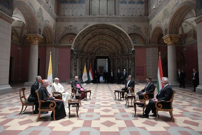 Papa Francesco in Ungheria | Papa Francesco e i vertici dello Stato ungherese, Museo delle Belle Arti, Budapest, 12 settembre 2021 | Vatican Media / ACI Group