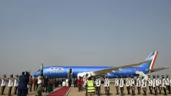 Papa Francesco arriva all'aeroporto di Giuba, Sud Sudan, 3 febbraio 2023 / Vatican Media / ACI Group