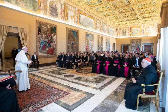 Papa Francesco e i pellegrini di Panama | Papa Francesco incontra i pellegrini di Panama, Sala Clementina, 13 giugno 2019 | Vatican Media / ACI Group
