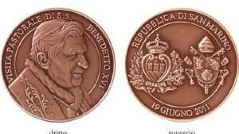 Coniazione ufficiale di medaglia in bronzo “Visita pastorale a San Marino del Santo Padre Benedetto XVI” |  | https://www.sanmarinortv.sm/