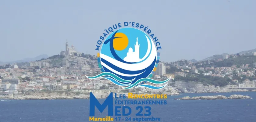 Una immagine di Marsiglia con il logo del viaggio papale | France Catholique