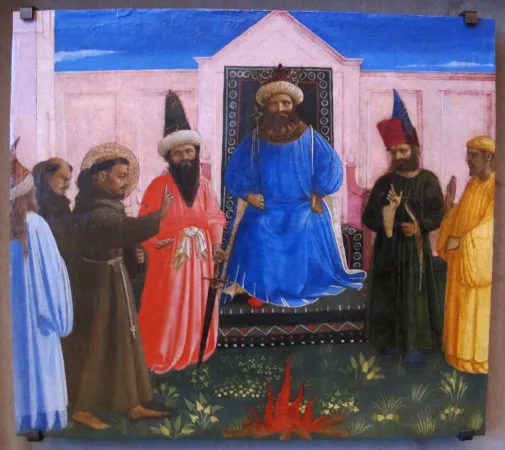 San Francesco e il Sultano | L'affresco del Beato Angelico che mostra l'incontro tra San Francesco e il Sultano | Wikimedia Commons