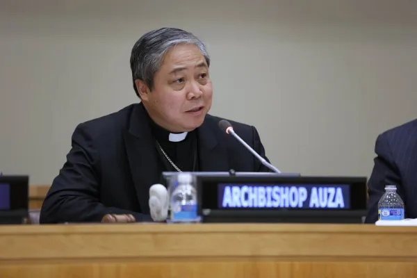 L'arcivescovo Bernardito Auza, osservatore permanente della Santa Sede presso le Nazioni Unite, durante uno dei "side event" organizzati dalla Santa Sede al Palazzo di Vetro / Holy See Mission