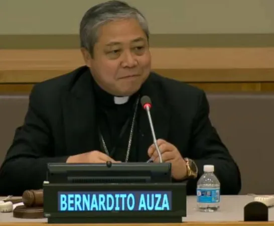 L'arcivescovo Bernardito Auza, Osservatore Permanente della Santa Sede presso le Nazioni Unite, durante un dibattito all'ONU | Holy See Mission