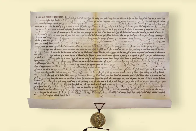 Bolla d'Oro | Una copia della Bolla d'Oro, primo documento costituzionale ungherese | Parlament.hu