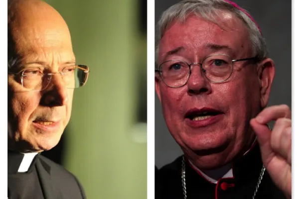 I cardinali Bagnasco (sx) e Hollerich (dx), rispettivamente presidente del CCEE e del COMECE / Foto CNA