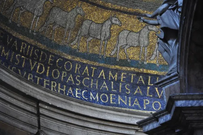 Un dettaglio del mosaico absidale di Santa Prassede |  | OB