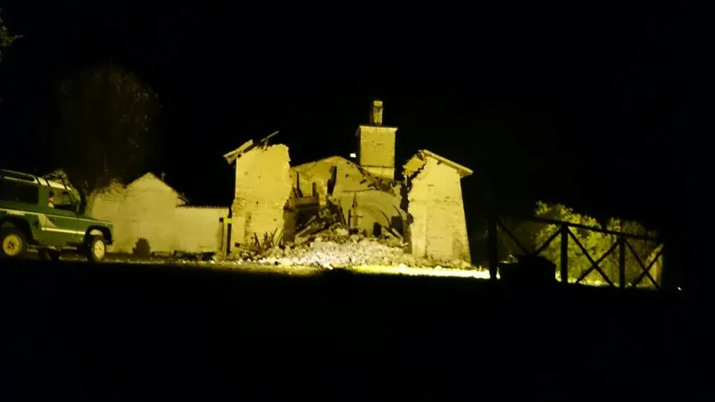 La chiesa di S. Salvatore a Campi di Norcia distrutta dal sisma |  | Arcidiocesi Spoleto Norcia