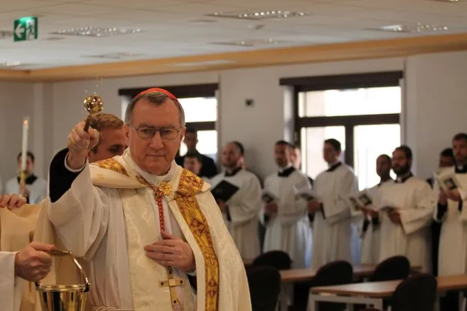 Il Cardinale Pietro Parolin, segretario di Stato vaticano, durante una messa celebrata al North American College | Bohumil Petrik / CNA 