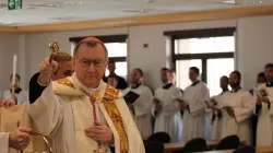 Il Cardinale Pietro Parolin, segretario di Stato vaticano, durante una messa celebrata al North American College / Bohumil Petrik / CNA 
