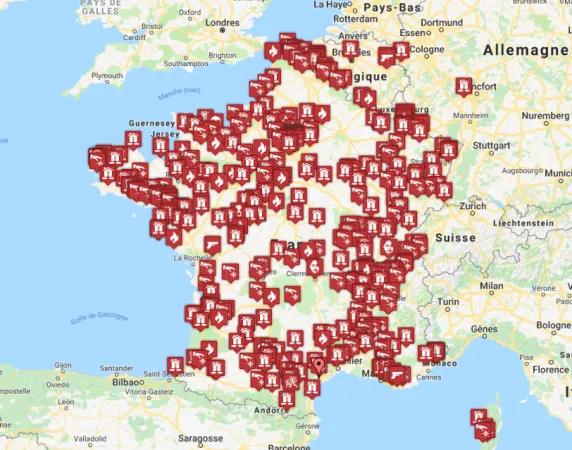 Mappa interattiva degli attacchi anti-cristiani in Francia | InfoCatho