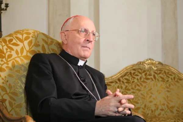Il Cardinal Fernando Filoni durante un incontro con il gruppo ACI nel Palazzo di Propaganda Fide / Daniel Ibanez / CNA